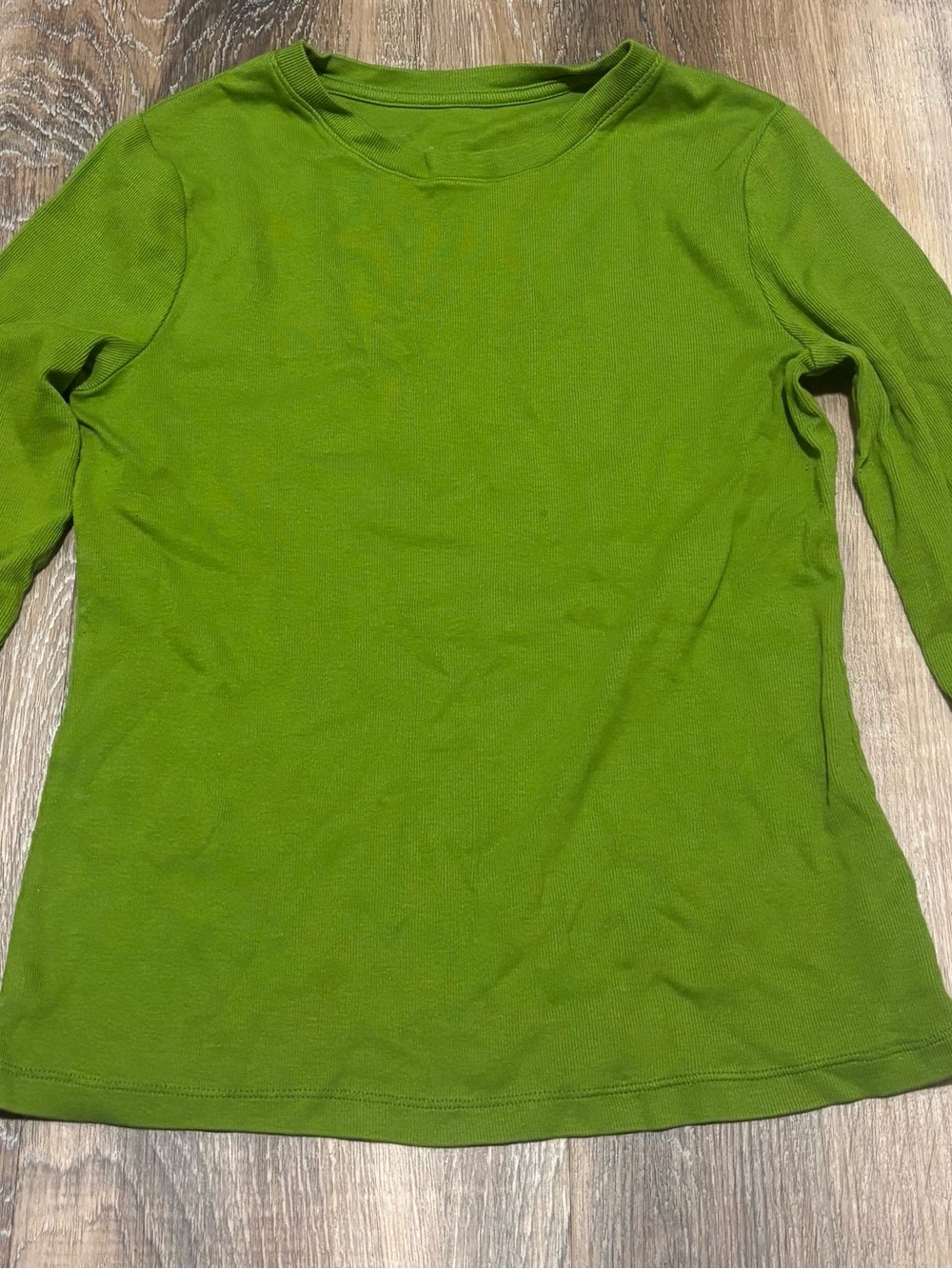 A New Day Women's Long Sleeve Ribbed Crewneck Medium Top - Green